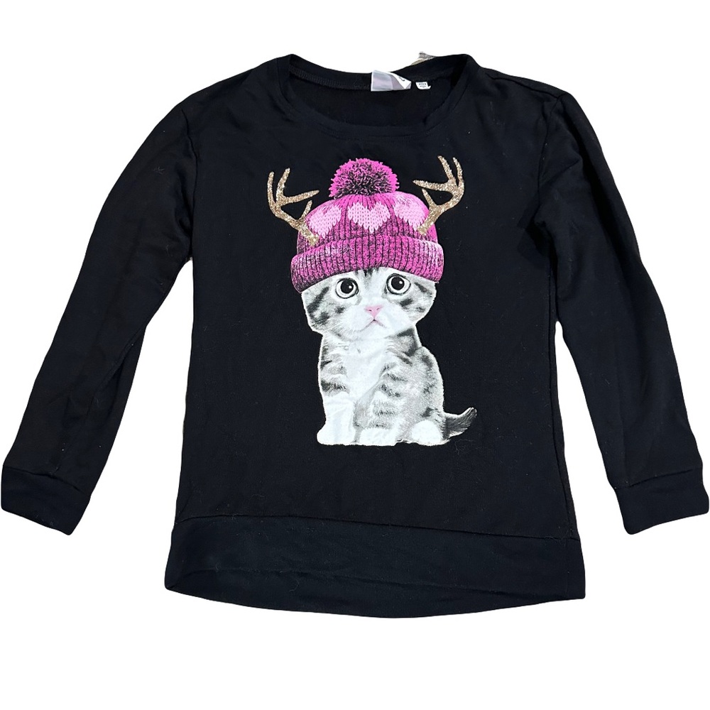 Love Glam Girl Girl’s Long Sleeve Kitten T- Sz Small